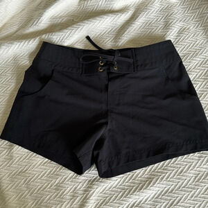 La Blanca 3" All Aboard Drawstring Board Shorts black in size small from macys